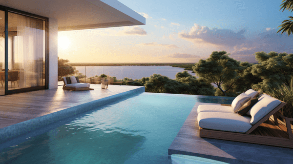 Each suite comes with its own infinity pool