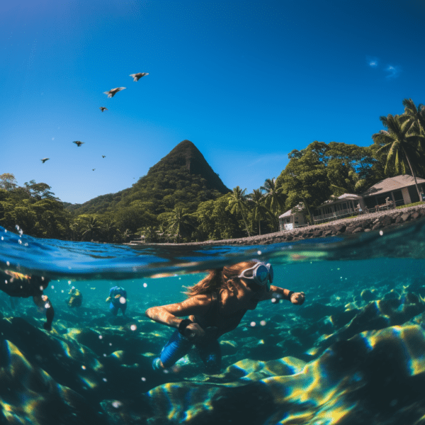 snorkeling in St. Lucia 