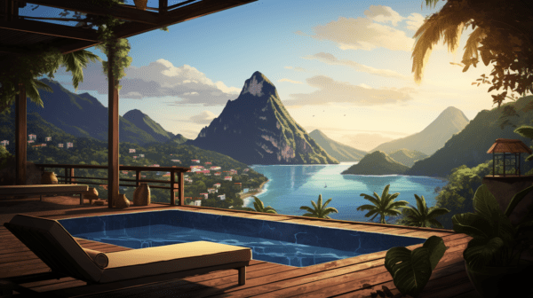 uninterrupted views of the Caribbean Sea and the Pitons, with no other buildings in sight - what is the priciest hotel in St. Lucia
